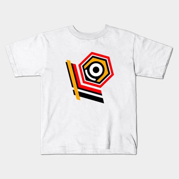 Red hexagon Kids T-Shirt by m.design1010